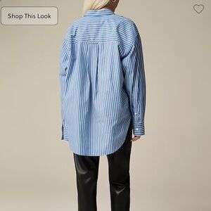 J. Crew Étienne Oversized Shirt in striped cotton poplin